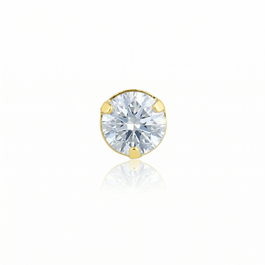 Moissanite 10k Gold 5mm Pendant Brilliant Charm for Necklace