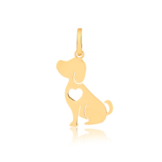 14k Yellow Gold Shaped Dog heart For Woman, Teen & Kids