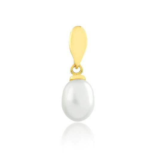 10k Gold Freashwater pearl Drop design 5.5mm pendant