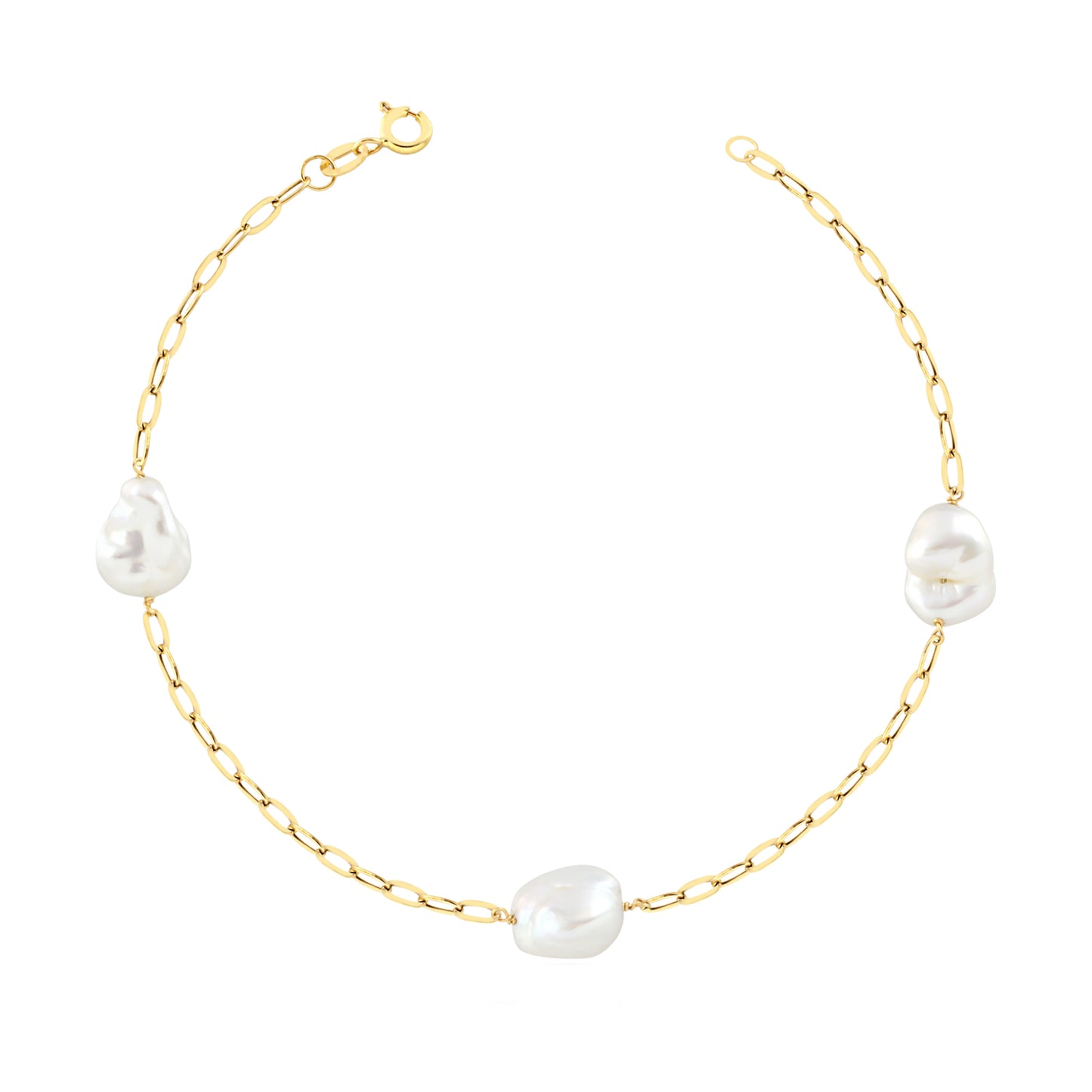 Luxury Pearl Bracelet 18k Gold, 18cm